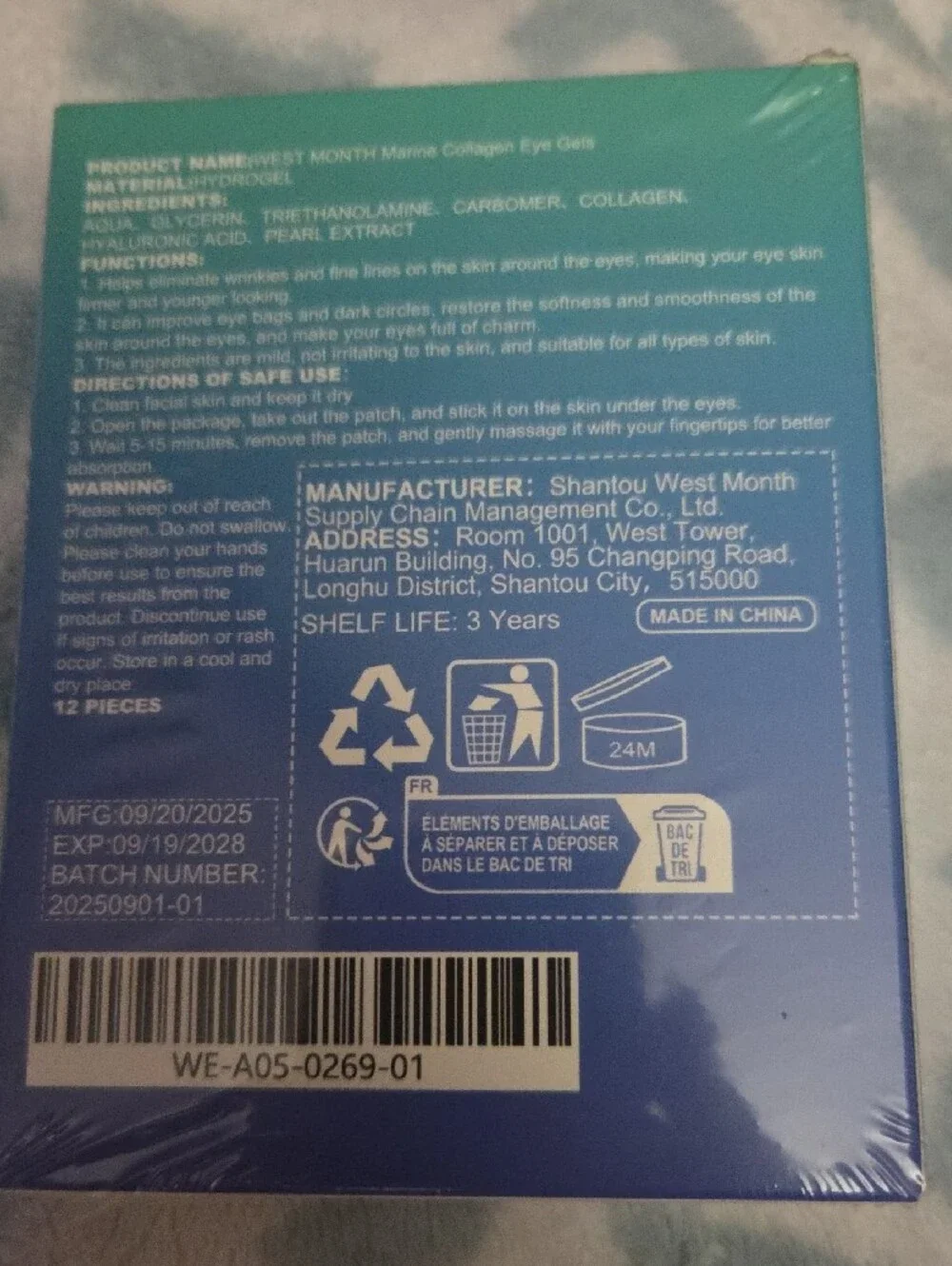 Marine Collagen Eye Gels – Blue NWOT